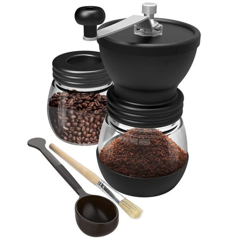 Portátil Máquina Manual para café molinillo de cerámica ajustable Burr molino manivela hogar Crusher café herramientas de judías WF1013 ► Foto 1/6