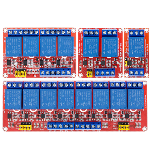 Nuevo relé Módulo 1 2 4 8 canales 12V Placa de módulo de relé escudo con soporte de optoacoplador Alto y Bajo activador por flanco para Arduino ► Foto 1/6