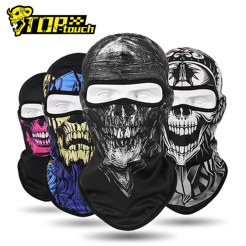 Máscara facial para motocicleta HEROBIKER pasamontañas para hombre, máscara de Moto de verano de secado rápido, bufanda de casco, máscara de calavera # ► Foto 1/6