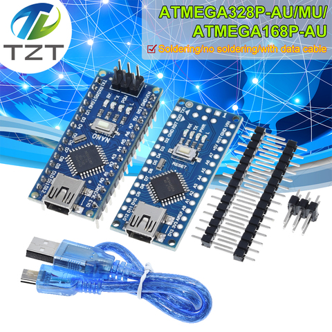 Mini USB con el cargador de arranque Nano 3,0 controlador compatible con Arduino CH340 controlador USB 16 Mhz NANO V3.0 Atmega328 MCU ► Foto 1/6