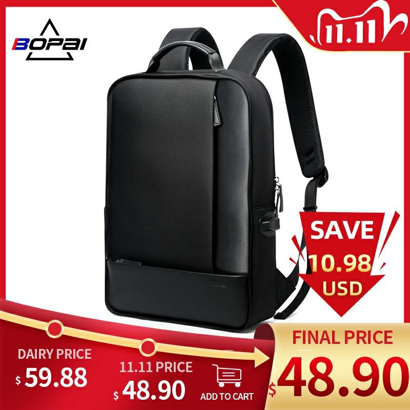 BOPAI-mochila desmontable 2 en 1 para ordenador portátil, morral con carga externa USB, mochila resistente al agua antirrobo para hombre de 15,6 pulgadas ► Foto 1/1