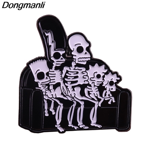 P5679 Dongmanli Halloween divertido cráneo creatividad esmalte Pins mujer insignia mochila cuello Pin solapa sombrero joyería ► Foto 1/3