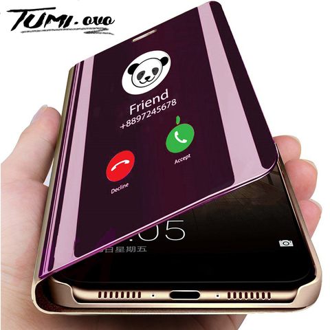 Espejo Flip teléfono caso para Redmi Nota 8 7 6 5 4 Pro 4A 4X 6A 5A primer funda para Xiaomi Mi 9 SE 8 A1 A2 Lite 5X 6X ► Foto 1/6