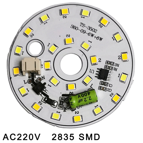 Bombilla LED para lámpara AC220V inteligente IC No necesita Controlador LED de Chip LED para bombilla de luz 2835 SMD luz Chip Natural blanco 3W 6W 12W 18W ► Foto 1/6