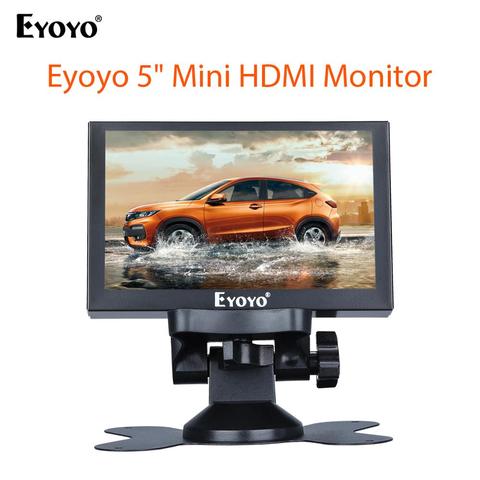 Eyoyo-Monitor de visión trasera para coche y camión, pantalla LCD de 5 pulgadas con HDMI VGA BNC, reposacabezas de seguridad ► Foto 1/6