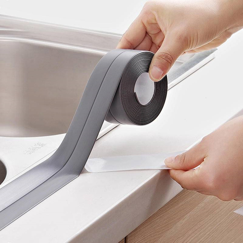 Cinta adhesiva de pared duradera para baño y cocina, 3,2 M x 38MM, cinta de PE impermeable para WC, accesorio de cinta embellecedora de bordes a prueba de moho ► Foto 1/6