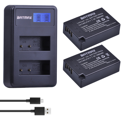 Batmax LP-E17 LPE17 LP E17 batería akku + LCD doble USB cargador para Canon EOS T6i 750D T6s 760D 800D M3 M5 8000D beso x8i ► Foto 1/6