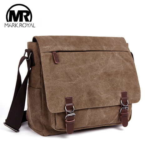 MARKROYAL-Bolsa de mensajero de lona, bolsa de ordenador de negocios, bolso de hombro masculino, bolso para portátil, envío directo ► Foto 1/6