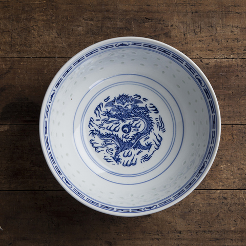 Jingdezhen-cuenco de porcelana hueca azul y blanca, cuenco Vintage chino de diseño de dragón, tazón de arroz, vajilla de cocina, vajilla de alimentos ► Foto 1/6