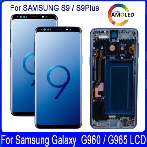 Pantalla Lcd Original con marco y sombra para Samsung Galaxy S9, G960, S9 Plus, G965, montaje de digitalizador con pantalla táctil ► Foto 1/6