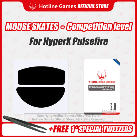 Hotline Games Mouse Skates Nivel de competencia, patines de ratón, pies de repuesto para ratón HyperX Pulsefire, 0,28mm/0,6mm de espesor ► Foto 1/6