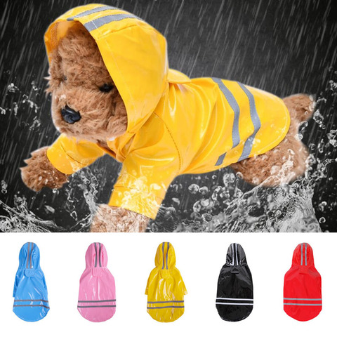 S-XL de ropa para perros chubasqueros con capucha, tira reflectante, abrigo de lluvia para perros, chaquetas impermeables, ropa transpirable para exteriores para cachorros ► Foto 1/6