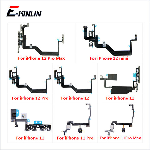 Botón de volumen interruptor de encendido apagado tecla cinta Flex Cable para iPhone 11 Pro Max piezas de repuesto ► Foto 1/6