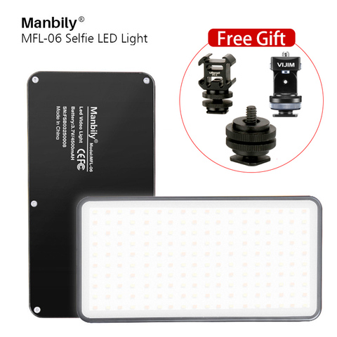 Manbily MFL-06 regulable Mini luz LED para vídeo en luz de cámara DSLR llenar 180 LED luz de iluminación fotográfica lámpara para Selfie Canon ► Foto 1/6