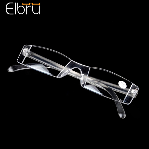 Elbru-gafas de lectura sin montura para hombre y mujer, lentes de resina ultraligeras con aumento, dioptrías para presbicia + 1,0 4,0 ► Foto 1/6
