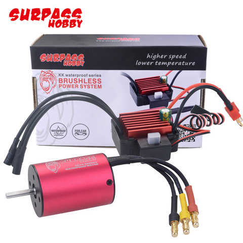 Surpass Hobby-Motor sin escobillas impermeable para coche de control remoto, Motor sin escobillas de 2838 kV + 35A, Controlador de velocidad sin escobillas resistente al agua 2S-3S ESC para coche de control remoto 1/16 ► Foto 1/6