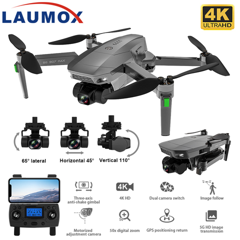 LAUMOX-Dron SG907 MAX 4K con cámara GPS, 5G, WiFi, con cardán de 3 ejes, 25 minutos de vuelo, Profesional, RC, SG906 PRO 2 ► Foto 1/6