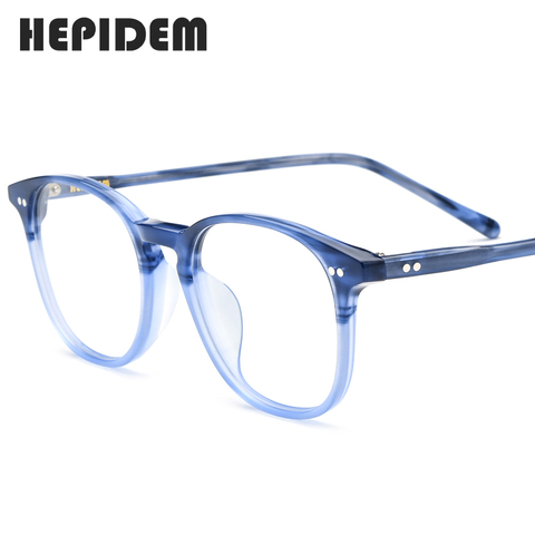 Gafas con montura de acetato de HEPIDEM para hombre y mujer, gafas cuadradas graduadas para miopía, gafas ópticas transparentes, 2022 ► Foto 1/6