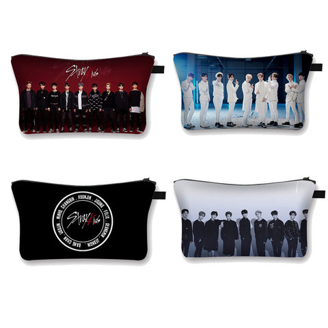 KPOP-Bolso de cosméticos Stray Kids para mujer, bolsa de maquillaje para chicas, MINHO, JISUNG, wojin, CHANGBIN, cajas organizadoras coreanas, bolso de viaje ► Foto 1/6