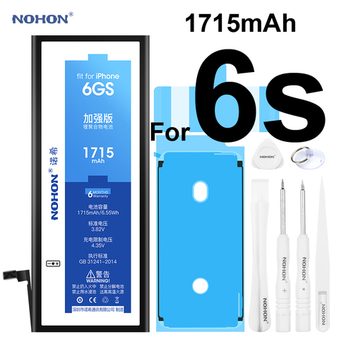 NOHON-Batería de polímero de litio 100% Original para iPhone 6s, 6gs, 4,7 pulgadas, 3,82 V, 1715mAh, con máquinas herramientas gratuitas ► Foto 1/6