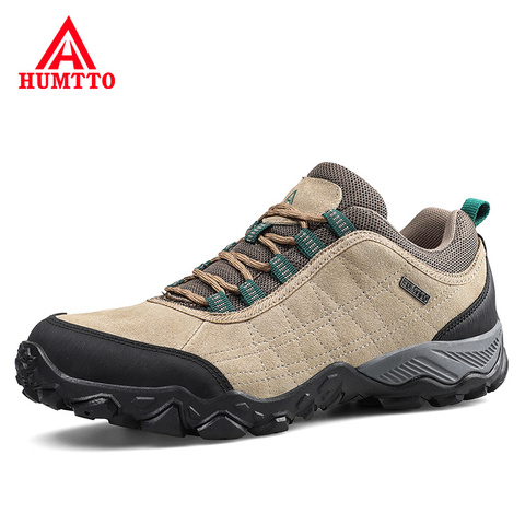 Hutto-zapatos de cuero para senderismo para hombre, calzado resistente al desgaste, para deportes al aire libre, con cordones, para escalada, Trekking y caza ► Foto 1/6