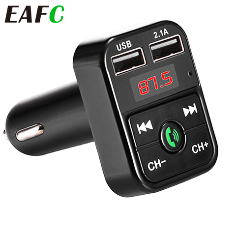 Kit de transmisor FM con Bluetooth para coche, manos libres, reproductor de música MP3, TF, Flash, música, 5V, 2.1A, Cargador USB, 12V-24V, modulador FM ► Foto 1/6