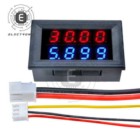 DC 100V 200V 10A LCD Digital medidor de corriente de voltaje de ajustable voltímetro amperímetro Panel Volt AMP Detector de doble led pantalla ► Foto 1/6