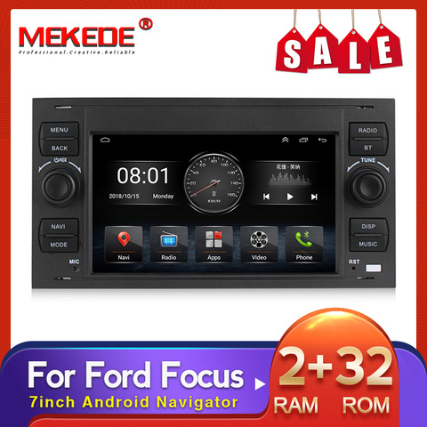 MEKEDE-Radio Multimedia con GPS para coche, Radio con reproductor, Android, navegador, estéreo, doble Din, para Ford Focus 2, Mondeo S, C, Max, Kuga, Fiesta ► Foto 1/6