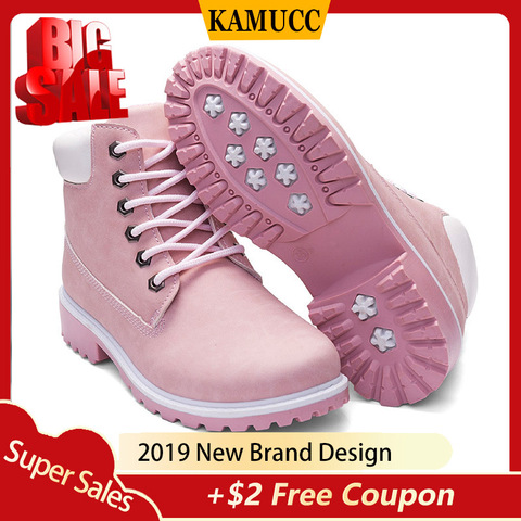 KAMUCC-Botas de nieve para Mujer, zapatos cálidos de felpa, botines con cordones, informales, para invierno ► Foto 1/6