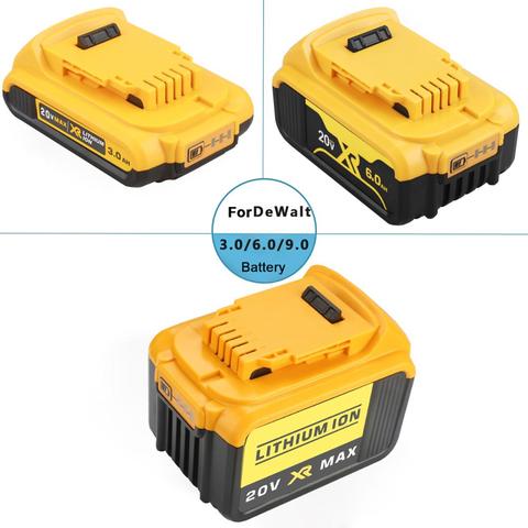 3 0Ah/6 0Ah/9.0Ah 20V MAX XR batería de herramienta de poder de reemplazo para DeWalt DCB184 DCB181 DCB182 DCB200 20V batería de 18 voltios ► Foto 1/6