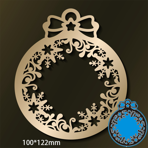 Bolas de Navidad con copos de nieve de 100x122mm, troqueles de corte, decoración, repujado para álbum de recortes, manualidades de papel, tarjeta de álbum, molde de cuchilla de perforación ► Foto 1/1