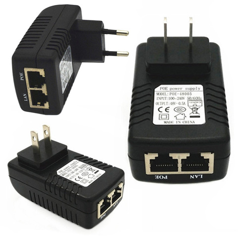 Enchufe de pared POE CCTV, 48 V, 0.5A, adaptador Ethernet, convertidor, cámara Ip, fuente de alimentación del teléfono, enchufe de EE. UU. Y la UE ► Foto 1/6