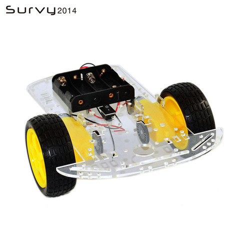 Kit de Chasis de coche Robot inteligente codificador de velocidad caja de batería 2WD módulo ultrasónico para arduino Kit ► Foto 1/4