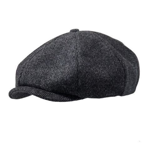 Gorro de lana octogonal con visera para hombre, gorro de lana octogonal de talla grande, boina de fieltro, 54-56cm, 58-61cm, para invierno, 2022 ► Foto 1/6