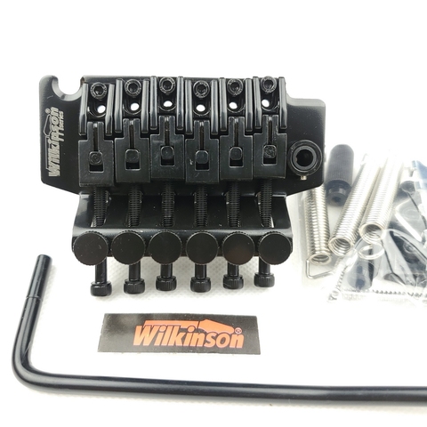 Wilkinson-guitarra eléctrica de 6 cuerdas con licencia, sistema de trémolo de doble bloqueo, puente de 42mm, tuerca R2, color negro, WODL1 ► Foto 1/3