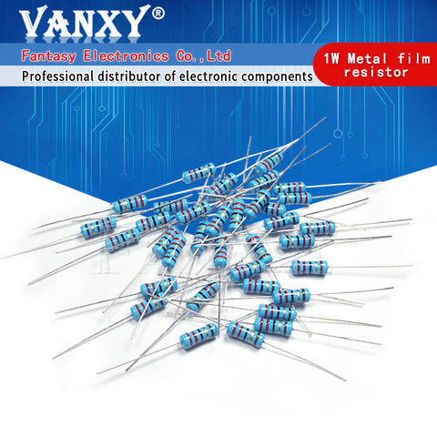 200 Uds 1W resistencia de película de Metal 1% 1R ~ 1M 2R 10R 22R 47R 100R 330R 1K 4,7 K 10K 22K 47K 100K 330K 470K 1 2 10 22 47 100 330 ohm ► Foto 1/6