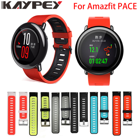 Correa de 22mm deportes bandas de silicona para Xiaomi Huami Amazfit ritmo Stratos 2 2S GTR 47mm Smart Watch recambio banda inteligente ► Foto 1/6