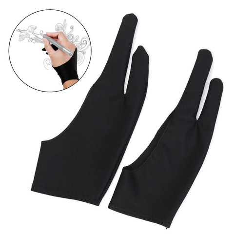 Artista dibujo dos dedos guante para cualquier gráficos del dibujo de la Tableta Negro 2 dedos Anti-fouling tanto para mano izquierda y derecha negro ► Foto 1/6