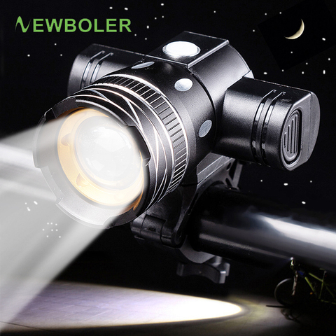 NEWBOLER-Linterna LED para bicicleta, conjunto de faros delanteros de cicla, de 800LM, T6 Zoom, con carga USB, capacidad de 2400mAh, accesorio impermeable ► Foto 1/6