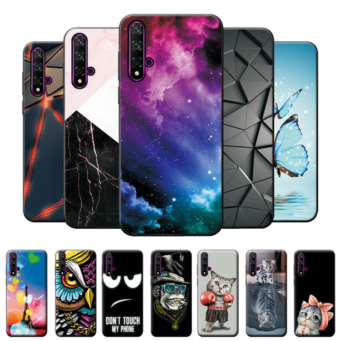 Funda protectora trasera para Huawei Nova 5T de 6,26 pulgadas, funda de móvil suave de TPU de silicona para Huawei Honor 20 20, mariposa ► Foto 1/6