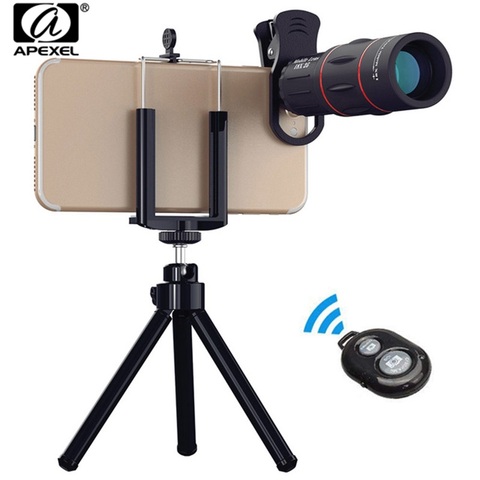 APEXEL-lente Monocular con Zoom para teléfono móvil, lente de cámara para iPhone, Samsung, Smartphones, Camping, caza y deportes, 18X ► Foto 1/6