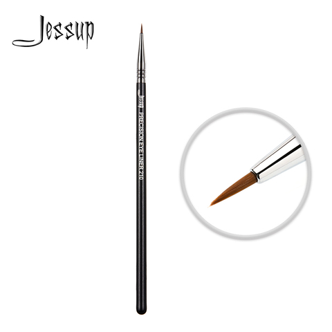 Jessup-pincel delineador de ojos negro/plateado, herramientas de maquillaje de precisión, cabello sintético profesional fino, brochas de maquillaje individuales ► Foto 1/6