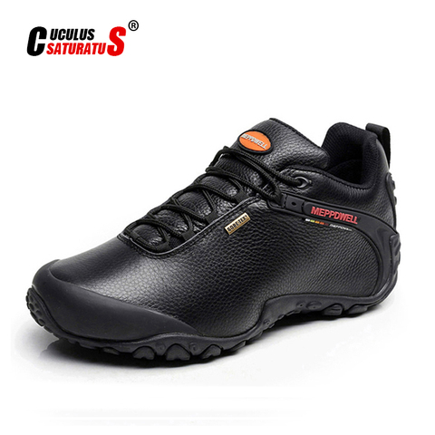 Zapatos de senderismo Unisex de alta calidad para hombre y mujer, calzado deportivo de cuero genuino para deportes al aire libre, de montaña, para otoño e invierno, 2013-5 ► Foto 1/6