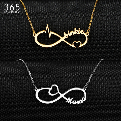 Collar personalizado con letras de nombre para mujer, collares de nombre, hecho a mano, infinito, regalo de cumpleaños ► Foto 1/6