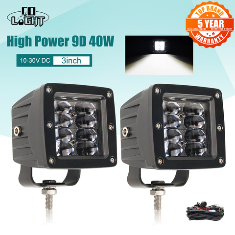 CO LIGHT 9D 80W barra de luz Led para coche 3 pulgadas luz de trabajo luces Led DRL 12V 24V para tractores Lada barco 4x4 camión SUV ATV lámpara antiniebla ► Foto 1/6