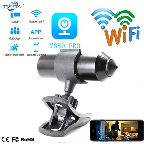 Potencia de 5V de seguridad CCTV 1080P HD Video agujero de alfiler cámara tipo bala Wifi IP de la red de vigilancia de Audio apoyo P2P ranura para tarjeta SD DVR ► Foto 1/6