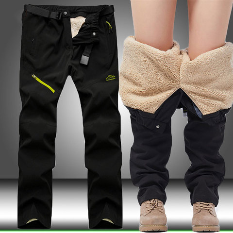 Pantalones de invierno para senderismo, pesca, Camping, escalada, forro polar cálido, Softshell, deportes al aire libre, pantalones gruesos impermeables, X325G ► Foto 1/6