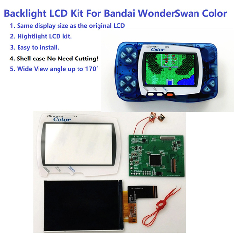 Kit de pantalla LCD retroiluminada para juego de Wonder Swan, reemplazo de retroiluminación para Bandai WonderSwan Color ► Foto 1/6