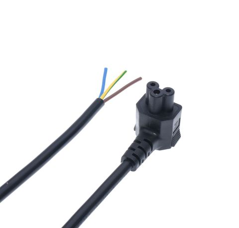 Cable de alimentación de extensión VDE IEC 320 C5, ángulo recto de hoja de trébol, enchufe de 3 pines para electrodomésticos, H05VV-F, 3G, 0,75 MM, 250V, 10A ► Foto 1/6