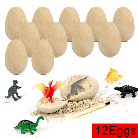 12 unids/set huevos de dinosaurio excavación DIY conjunto huevos cavando Kit de Arqueología de la ciencia madre regalo juguete educativo MODELO DE Paleontolog ► Foto 1/6